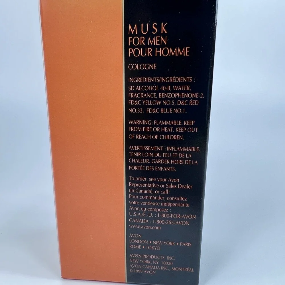 Avon Musk For Men Pour Homme 3.4oz Cologne Vintage with Box